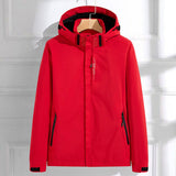 Sabrina | Women's Hooded Waterproof Rain Jacket - Red
