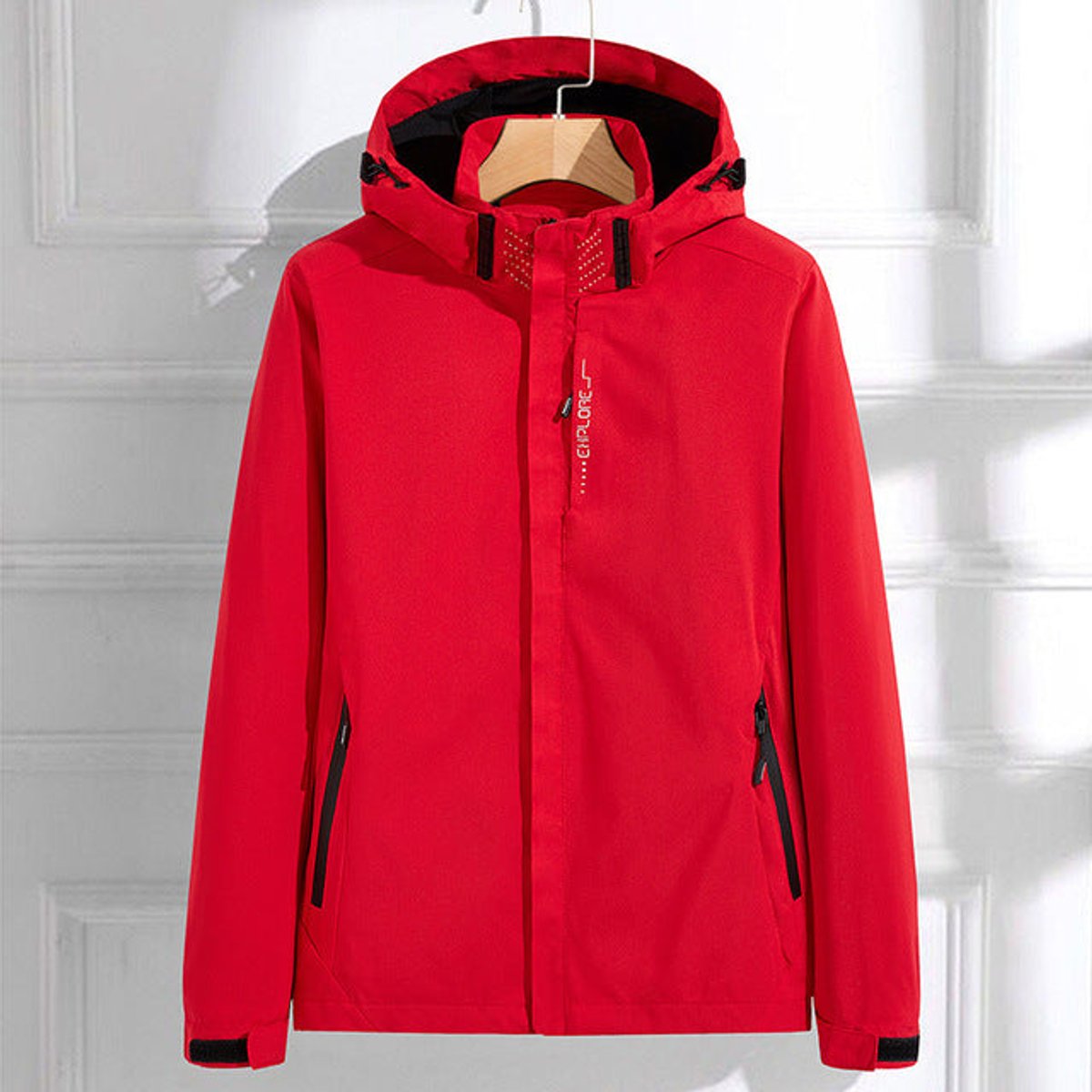 Sabrina | Women's Hooded Waterproof Rain Jacket - Red