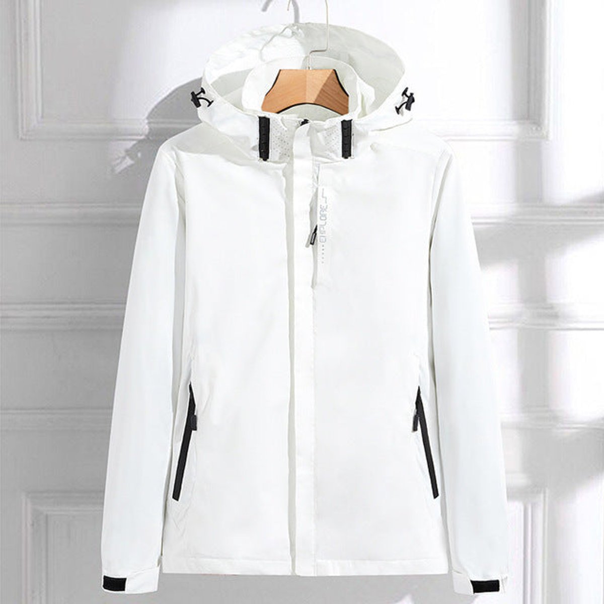 Sabrina | Women's Hooded Waterproof Rain Jacket - White