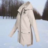 Cora | Women's Hooded Waterproof Rain Jacket - Coffee