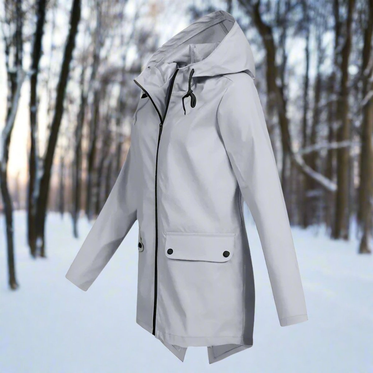 Cora | Women's Hooded Waterproof Rain Jacket - Grey