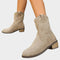 Camilla | Women's Suede Look Western Boots - Grey