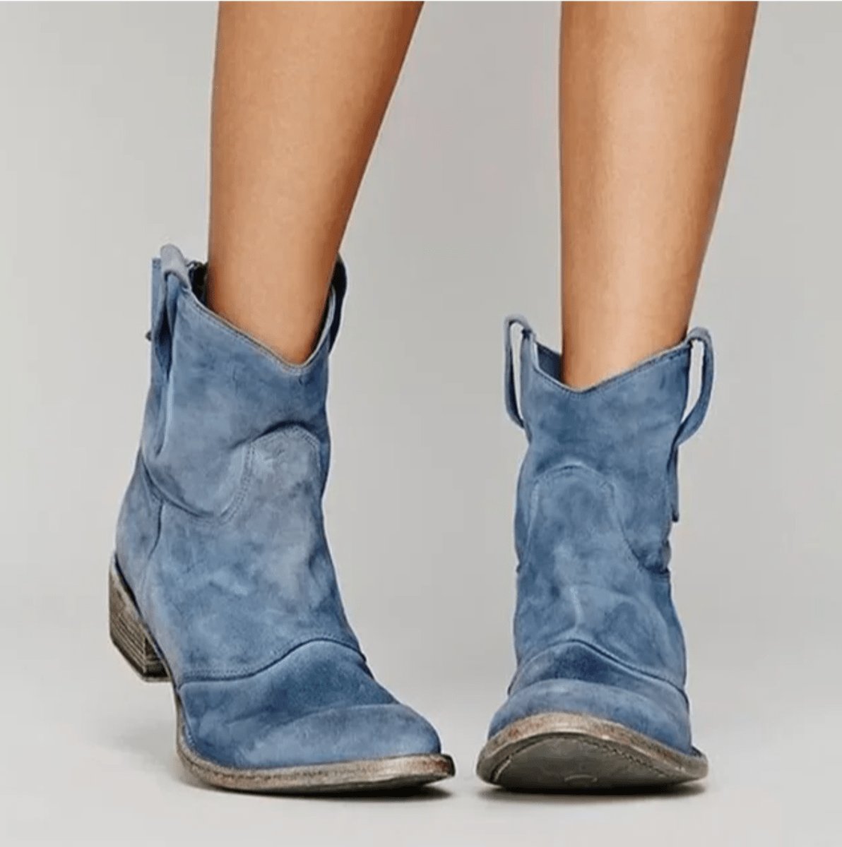 Carol | Women's Suede Look Knee-High Boots - Blue