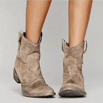 Carol | Women's Suede Look Knee-High Boots - Brown