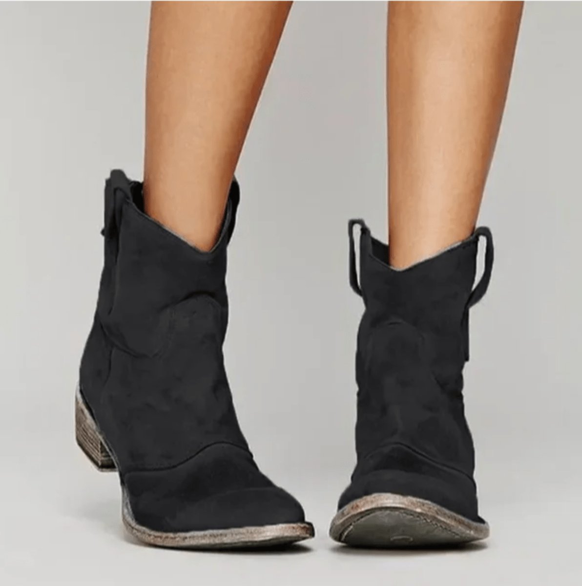 Carol | Women's Suede Look Knee-High Boots - Black