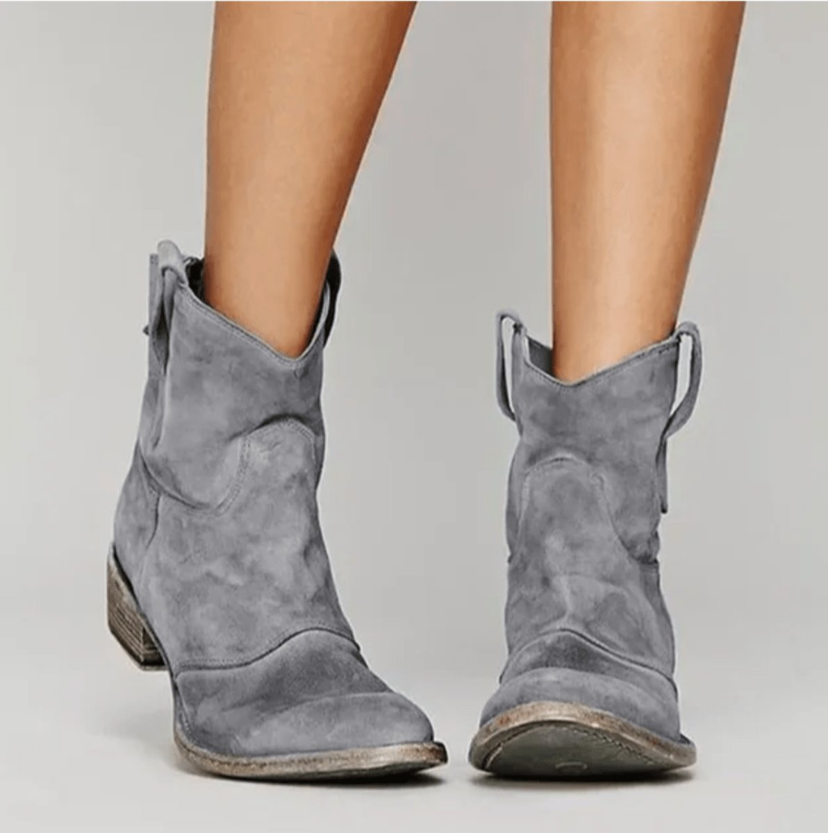 Carol | Women's Suede Look Knee-High Boots - Grey