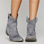 Carol | Women's Suede Look Knee-High Boots - Grey
