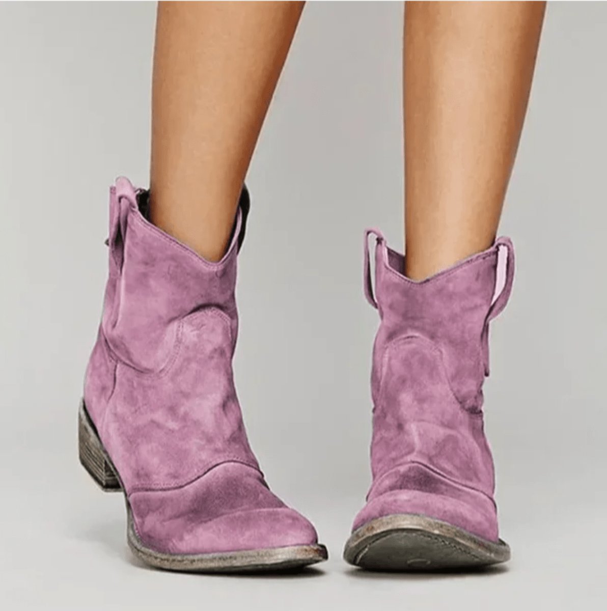 Carol | Women's Suede Look Knee-High Boots - Pink